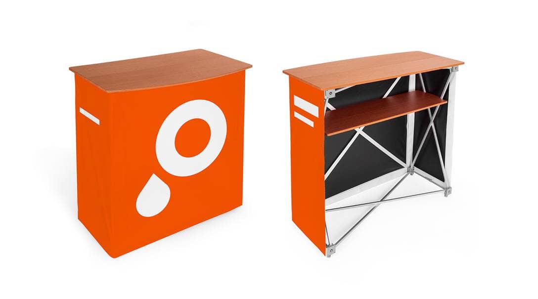 Textile exhibition counters   front and back