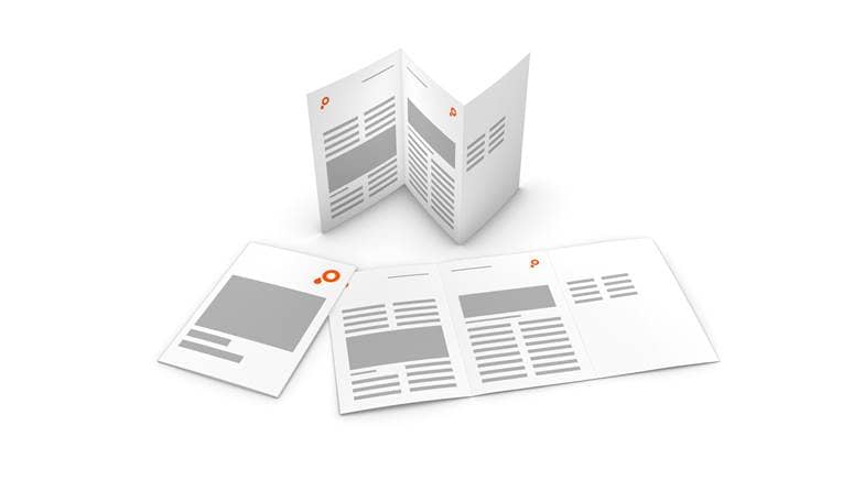 Leaflets Z fold 6 sided portrait