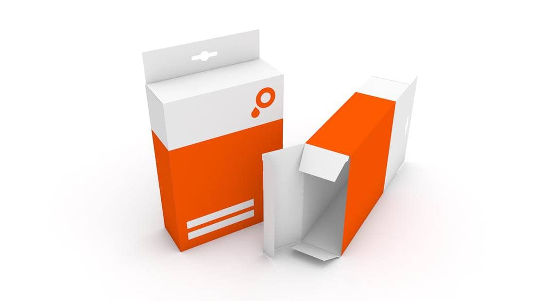 Folding Carton with Tuck in Flap Bottom/Top and Euro Slot Hanger