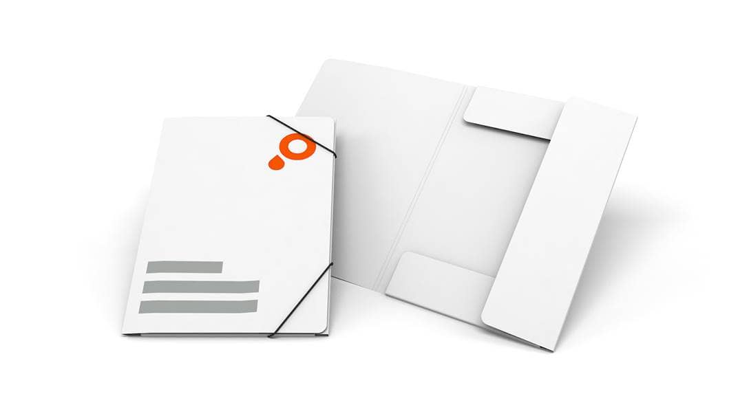 Presentation folders with elastic band closure