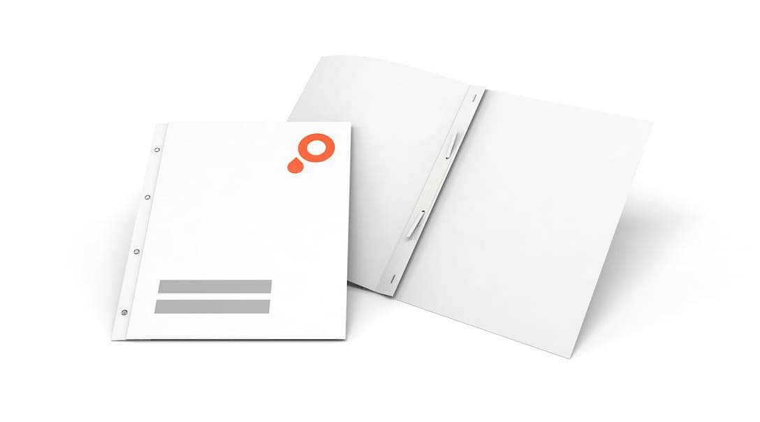 Presentation folders with filing holes