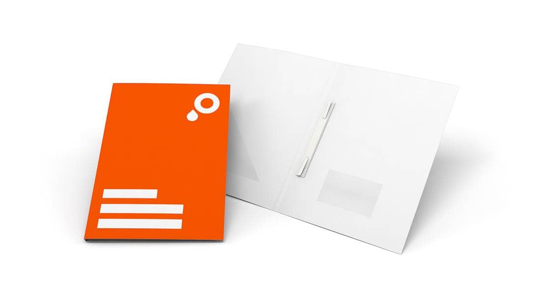 Presentation folders without flaps, without window