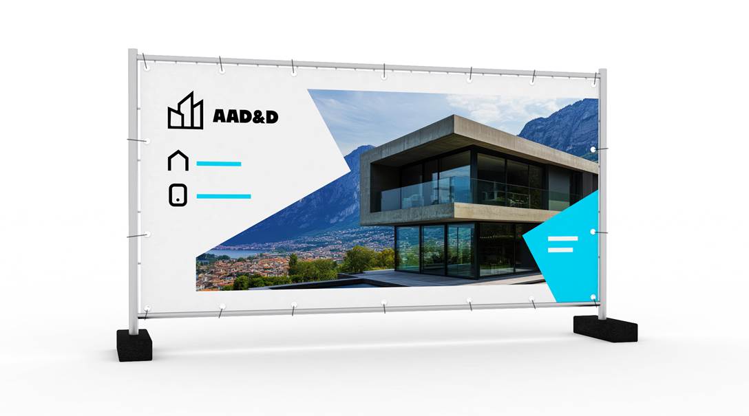 Banner for construction fence