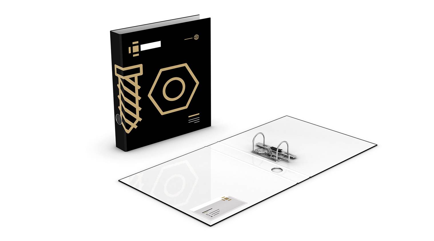 Ring binder with business card pocket